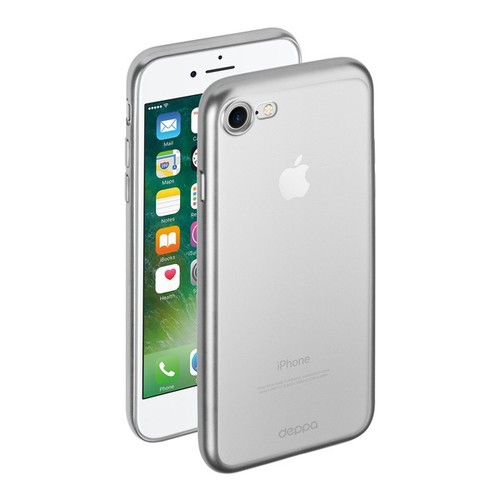 Накладка силиконовая Deppa Gel Plus Case iPhone 7 / iPhone 8 Mat Silver фото 