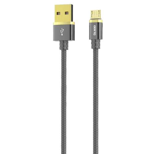 USB кабель OLMIO Deluxe USB 2.0 - microUSB, 1м, 2.1A, Gray фото 