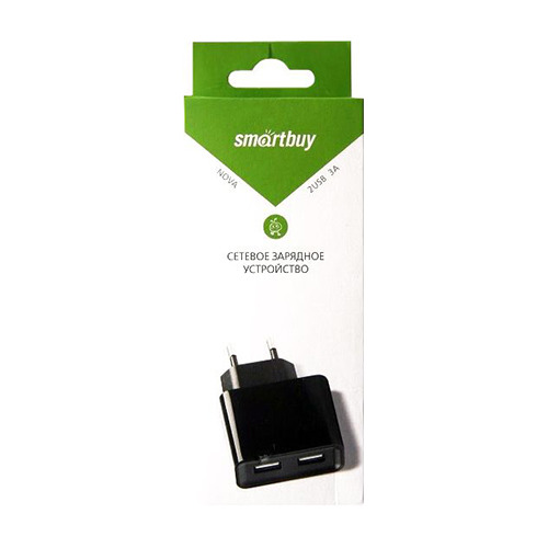 Сетевое зарядное устройство Smartbuy на 2 USB 3A SPB-6000 фото 