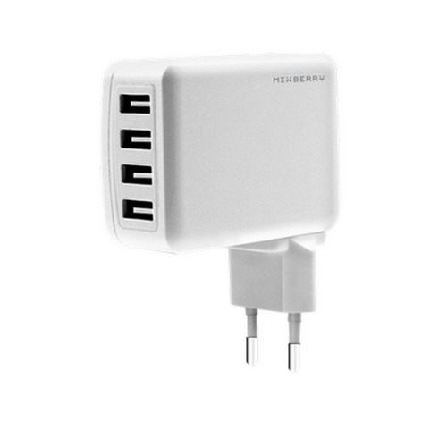 Сетевое зарядное устройство Mixberry Multy Port 4USB 4.8A MWC UL410 White фото 