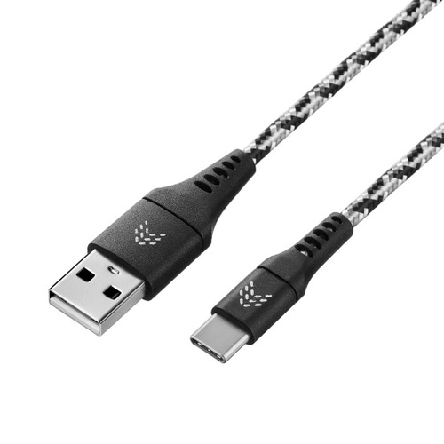 USB кабель Rocket Contact тканевая оплетка Type-C 1м Black/White (RDC504BW01CT-AC) фото 