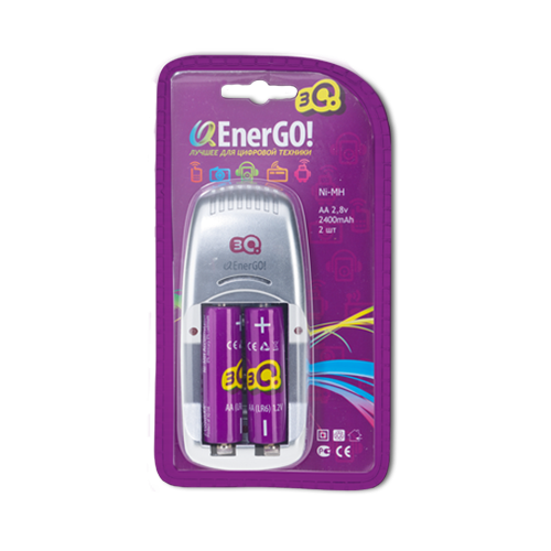 Зарядное устройство для батареек 3Q EnerGO C24 +2AA 2600mAh фото 