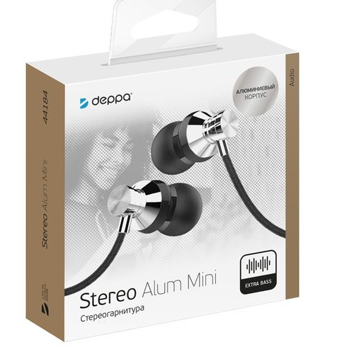 Гарнитура Deppa Stereo Alum Mini Black фото 