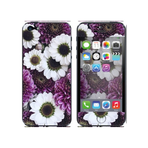 Наклейка силиконовая IceTwice iPhone 5/5S White&Purple flowers №1073 фото 